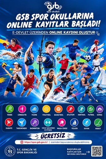 GSB SPOR OKULLARINA ONLİNE KAYITLAR BAŞLADI!